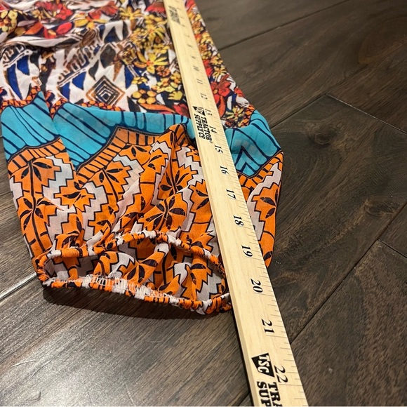 Figueroa & Flower BohoPeasant Top M Floral Tie Front Elastic Cuff Pullover - Picture 6 of 7